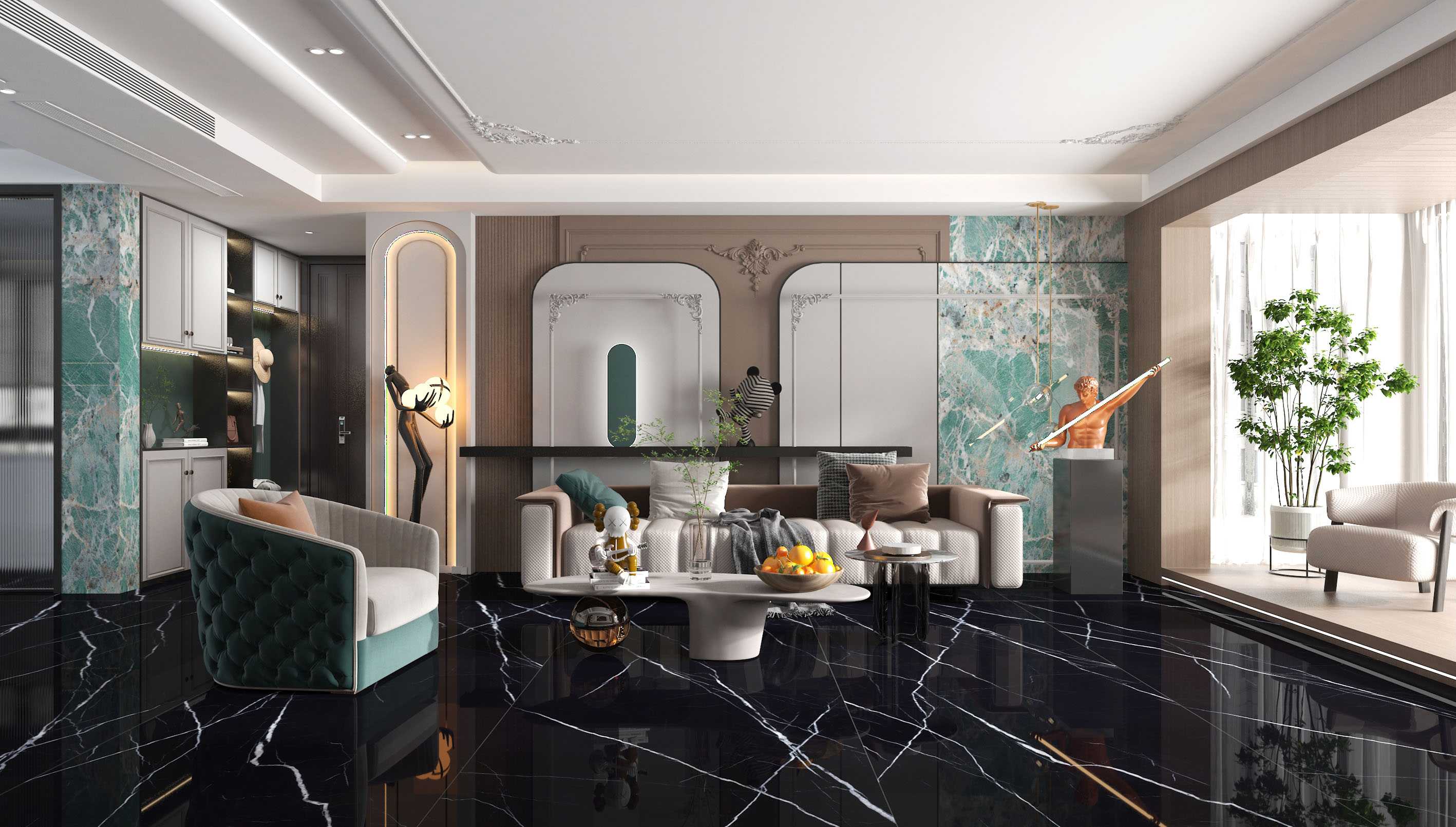 Black Marquina Sintered Stone Big Slab Tile