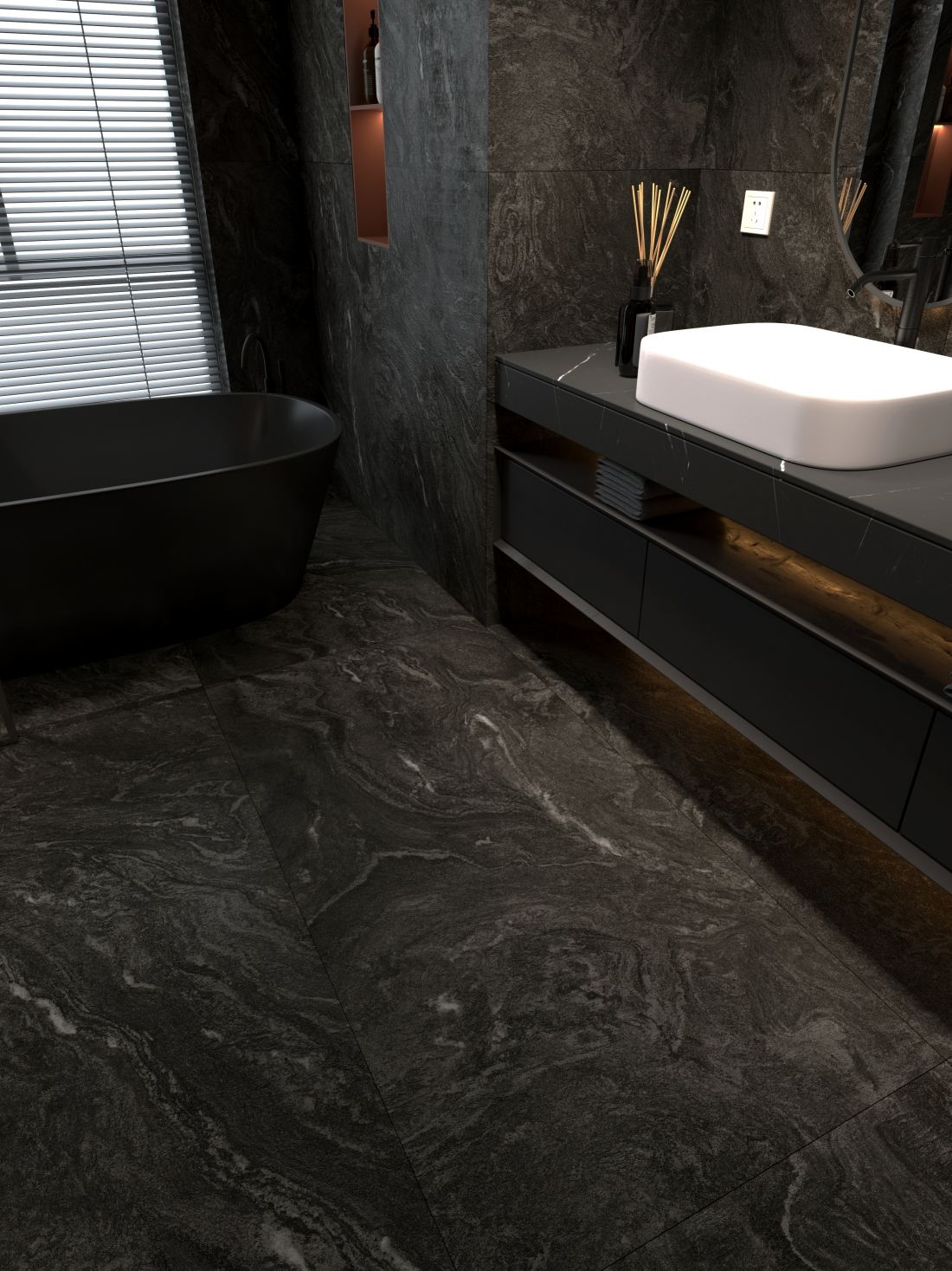 China Factory Rustic porcelain Tile Dark Grey Ceramics