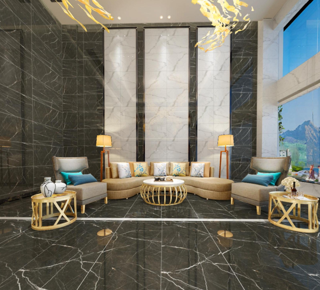 Marble Porcelain tiles 600*1200mm Black Ceramic tile floor