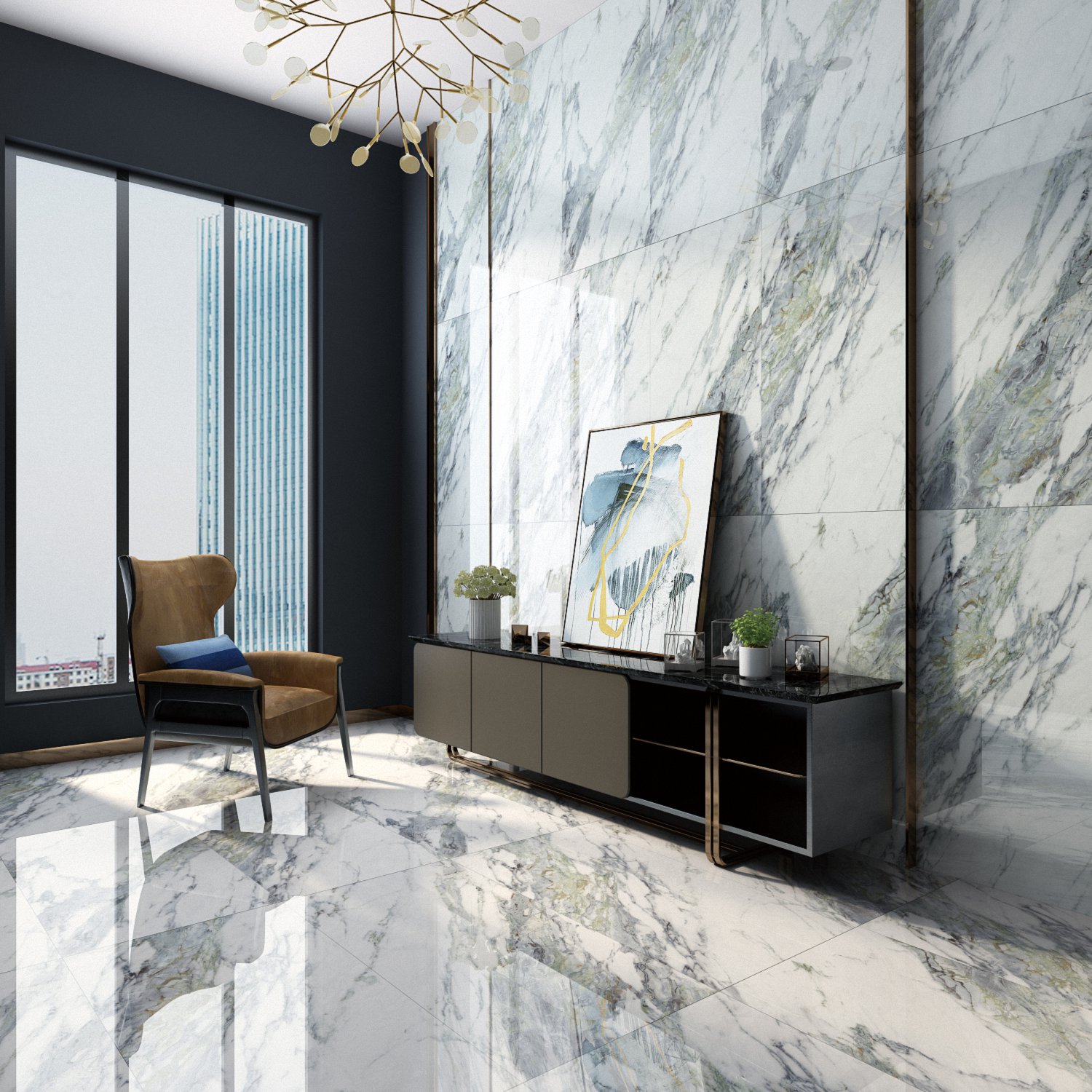 Floor Green tile Indoor bathroom 600*1200mm Marble Porcelain
