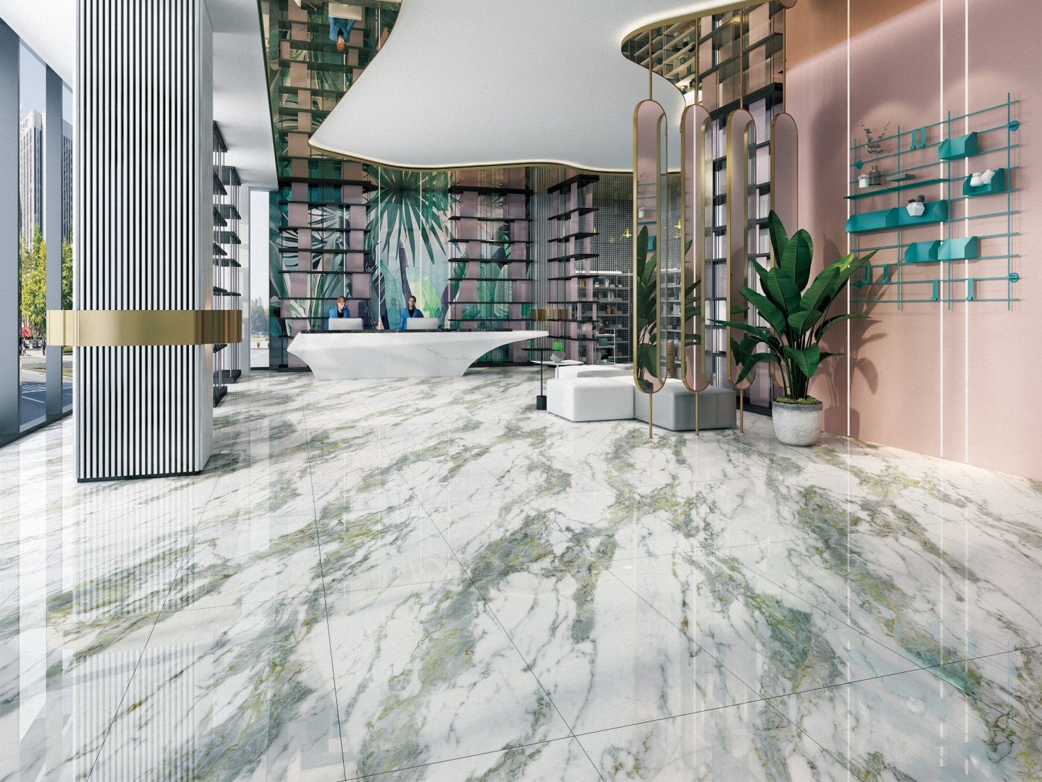 Floor Green tile Indoor 600*1200mm bathroom Marble Porcelain