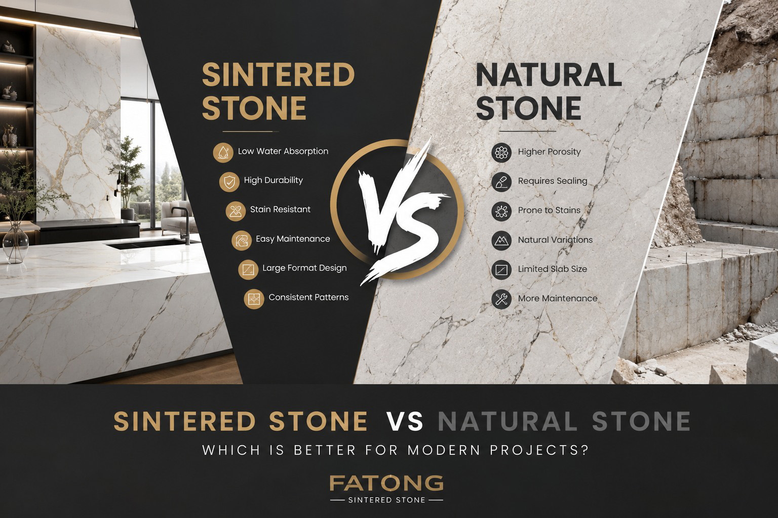 Sintered Stone vs Natural Stone Which Is Better for Modern Projects